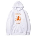 Weißer Halloween-Hoodie mit orangefarbenem Hexen-Print und lustigem Spruch - S / Weiß