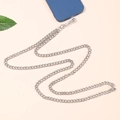 Silver metal crossbody chain strap for mobile phone cases with secure lobster clasp - 7.5mm Iron Chain Silver / 83g