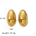 Pendientes ovalados de acero inoxidable bañados en oro de 18k de 30,7 mm por 16 mm - Estilo Dorado (TE6658-G)