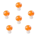 Orange mushroom glass beads with white spots for DIY jewelry making 6 piece set - Orange