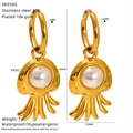 Schema tecnico con dimensioni e materiali degli orecchini a medusa placcati oro 18K - Forma di Medusa (SE950G)