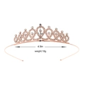 Serre-tête couronne fille couleur or rose serti de strass brillants en forme de goutte - Couronne en forme de larme creuse en or rose (Style 42)