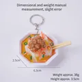 Miniature noodle bowl keychain with realistic fried rice and chopsticks food charm - Minced Meat Cold Skin Noodles - Octagonal Bowl - With Keychain