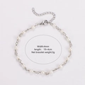 Detalle de pulsera de perlas barrocas de 4mm con cierre ajustable y medidas del producto - Acero 4mm