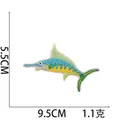 Gedetailleerde macro-opname van zwaardvis borduurpatch, lengte 9,5 cm en hoogte 5,5 cm - 3# Blauwe tropische vis