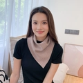 Stylish brown knitted triangle scarf and warm neck wrap for women outdoor casual wear - Solid Khaki