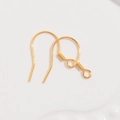 Macro shot of 18k gold plated S925 sterling silver ear hooks with spring loop detail - Gold