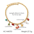 Collana natalizia dorata con misure dettagliate per i ciondoli a forma di albero e renna - Collana con Ciondolo Serie Natalizia (HC-N40701)