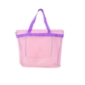 Pink and purple large mesh beach bag for kids toys storage with sturdy handles - Pink with Purple Strap Toiletry Bag 29x39cm