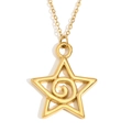 18K vergoldete Edelstahlkette mit einem hohlen Stern-Anhänger in Gold-Optik - Gold