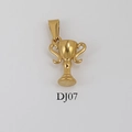 Vintage golden star and heart angel trophy pendant necklace accessory with clip clasp - DJ07-Trophy-Gold