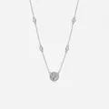 Elegant 925 sterling silver necklace featuring a round moissanite pendant and small diamonds - Round Bezel Setting Style (N13499) - 1ct