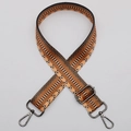Adjustable 38mm wide replacement bag strap with orange and black geometric pattern - Style 649 Gunmetal Hook