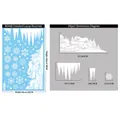 Winter snow house and icicle static stickers variant set with dimensions - BQ448 Snow House