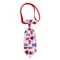 Detail of USA Independence Day pet tie featuring red, white and blue flag patterns - NT153-9