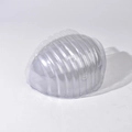 Close-up of clear PVC plastic hat insert mold with protective striped texture design - Baseball Cap Plastic Transparent Support