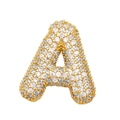 Luxurious 18K gold plated letter A pendant with sparkling pave cubic zirconia crystals - A (Single Pendant)