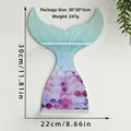Mermaid tail floating shelf with blue scale pattern and white double display layers - 30*22cm / Mermaid Tail Style (ms8757)