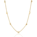 Collier minimaliste en argent S925 doré avec pendentifs étoiles sur fond blanc - Or