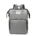 Multi-functional grey diaper backpack with foldable bed and adjustable shoulder straps - Gray Upgrade USB+Sunshade