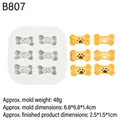 6-cavity bone shaped silicone mold for chocolate and fondant DIY baking tools - Dog Bone Paw Print Shaped Mold (B807) / Gray