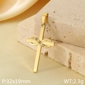 Pendentif croix infini plaqué or 18 carats avec cristaux pour collier de luxe - Style Croix Boucle de l'Infini Serpent (KP116520-ZLA)