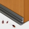 Grey self-adhesive door bottom seal strip preventing insects from entering the room - Gray