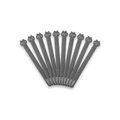 Juego de 10 bridas de velcro de nailon gris oscuro con diseño de cabeza de gato - Gato / 10 Piezas / Gris
