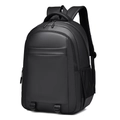 Large capacity black business laptop backpack with waterproof finish for travel and commute - Black