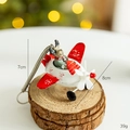 Christmas metal plane ornament featuring a reindeer pilot on a rustic wood base - Small Reindeer