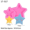 Stampo in silicone rosa stella con sorriso per decorazione torte e cioccolato - Tipo 4-Viso Sorridente Stella / Rosa