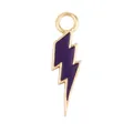 Enamel lightning bolt charm in dark purple and gold finish for DIY jewelry - Enamel Lightning-Purple