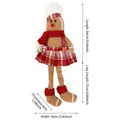 Christmas gingerbread man chef plush toy with red checkered dress and dimensions - White Chef Hat Style