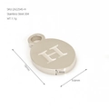 Stainless steel 304 round letter H pendant for DIY jewelry with dimensions and weight info - Letter H(ZA2254S-H) / Pendant Only / Silver