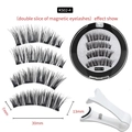 Magnetic eyelashes set KS02-4 with four lash strips and white applicator tool - KS02-4 Style With White Applicator Set