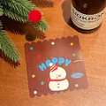 Christmas snowman packaging card with wavy edges and festive design in 10cm size - Style 5 Coffee - Christmas Snowman Header