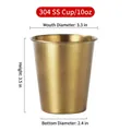 Golden 304 stainless steel cup 300ml with brushed matte finish and minimalist design - 304 Single Layer Cup 300ml (Gold)