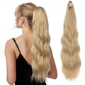 Lange gewellte blonde Pferdeschwanz-Verlängerung mit Clip-In für natürliches Volumen - 22/613 (Hellgoldblond Gemischt)