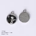 Dark style silver angel star heart charm with black enamel for DIY jewelry making - 84450 Black