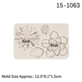 Stampo in silicone succulente e fiori per fondente e pasticceria 12,5x8,1x1,5cm - 1# Fiori Succulenti / Grigio