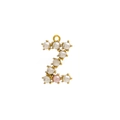 Letter Z pearl pendant in gold finish with white and pink shell pearls for necklaces - Pearl Letter Z - Pink