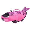 Pink mermaid style dog life jacket with purple fish scales and a safety handle - Pink Mermaid