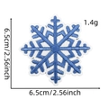 Blue and white snowflake embroidery patch 6.5cm measurement on a clean white background - Blue Christmas Patch 7# (Snowflake)