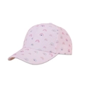 Pink kids baseball cap with colorful rainbow print and adjustable sun visor - Pink