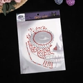 Red and silver skull-style Halloween face gems with star sequins on a display card - Red Star