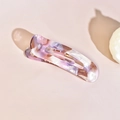 Close-up of marble texture acetate hair claw with internal metal spring and teeth - 6# Purple Red Floral Acetate Long Barrette