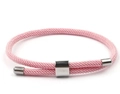 Adjustable pink Milan cord bracelet with silver stainless steel anchor slide buckle - Pink