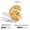 Hypoallergenic waterproof gold heart wrap ring in polished stainless steel finish - US 6 / Heart Wrap Style / Gold