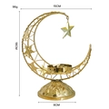 Golden crescent moon incense burner with star charms and dimensions 18x15cm - Large Moon Star Holder - Plated Gold