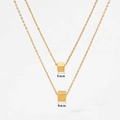 Colliers double couche dorés avec pendentifs cubes Love de 5mm et 6mm - Collier Doré (A344)